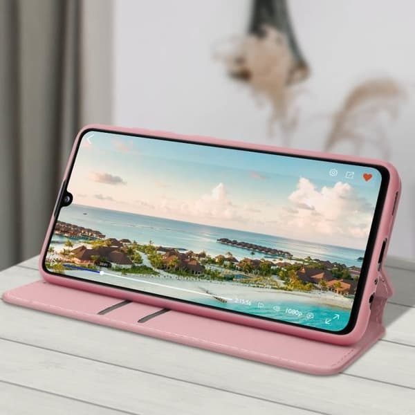 Housse - Honor - 9A - Ekoskinn - Roséguld - Stödfunktion - Magnetlock