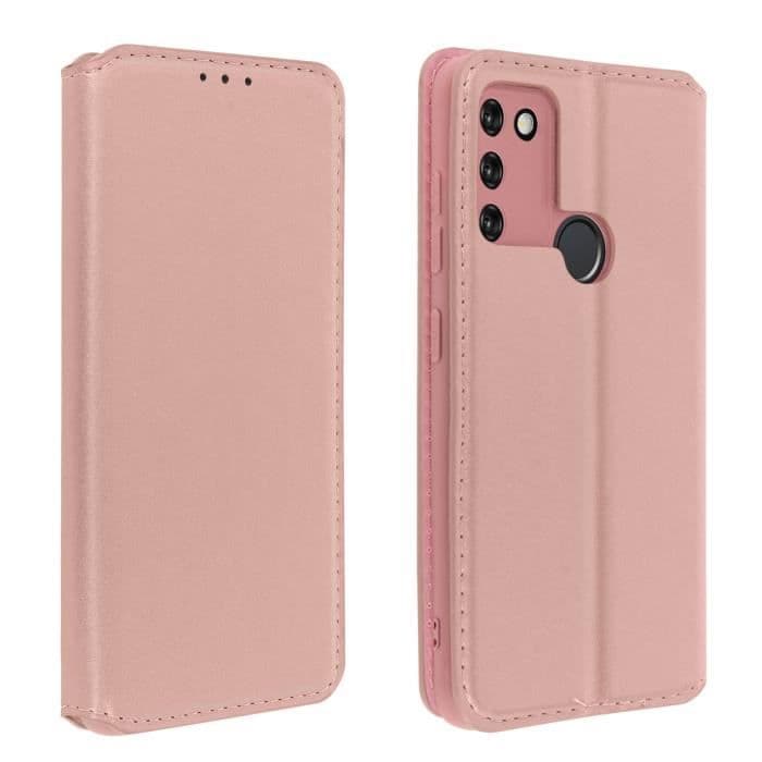 Honor 9A Flip Cover Korthållare Funktion Stöd Smal och elegant roséguld