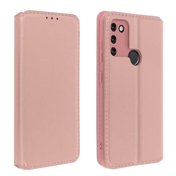 Housse - Honor - 9A - Ekoskinn - Roséguld - Stödfunktion - Magnetlock