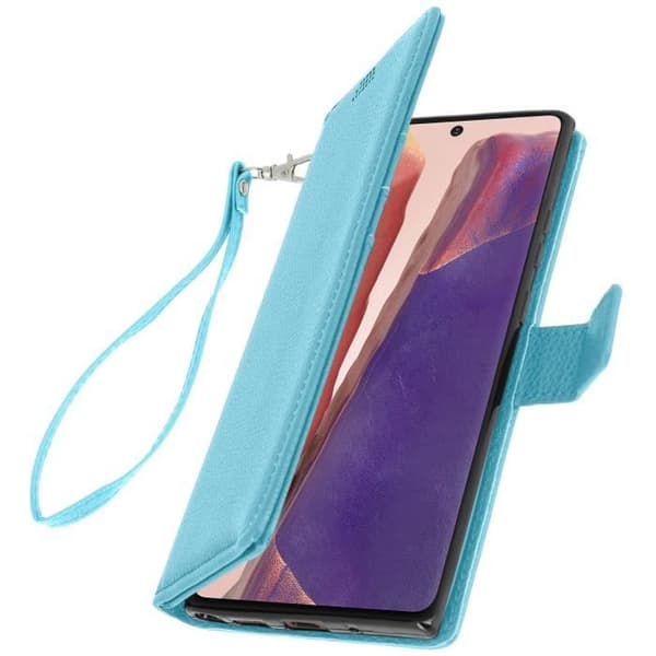 Fodral till Samsung Galaxy Note 20 - AVIZAR - Korthållare Videostöd Funktion Handledsrem Blå