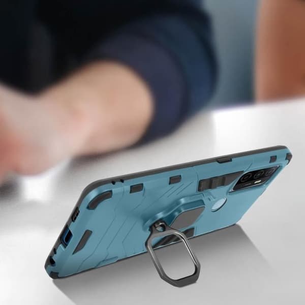 Coque - AVIZAR - Oppo A53 / A53s - Hybride Antichoc - Bague Métallique - Stöd för video blå