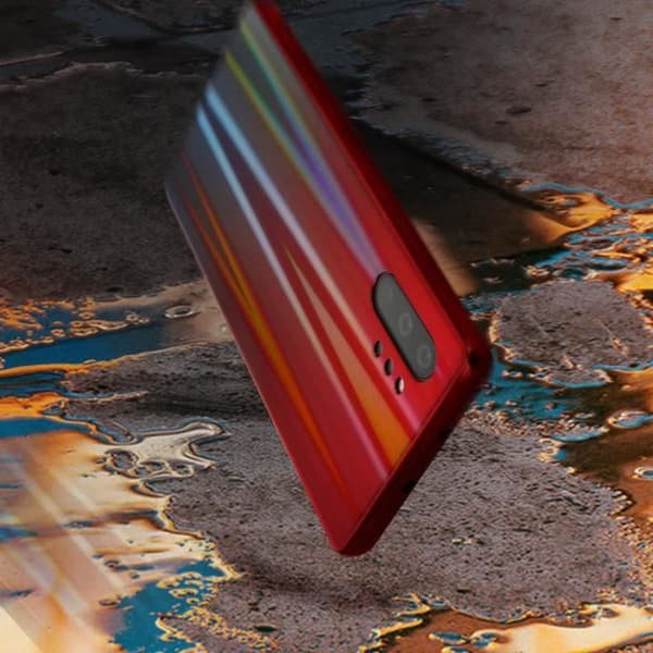 Fodral Galaxy Note 10 Plus Holographic Shiny Rigid Aurora Collection Röd Röd