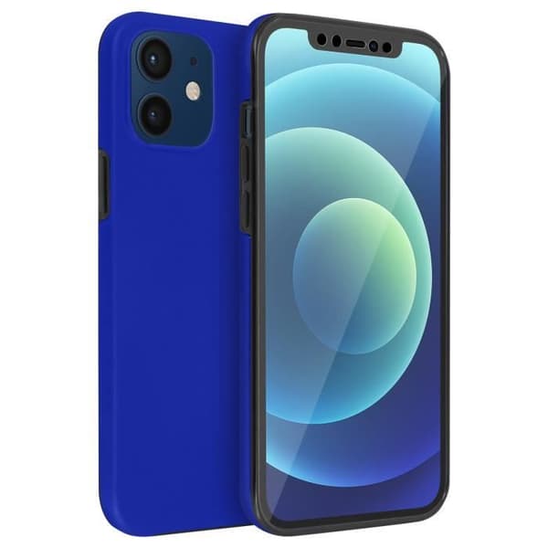 Coque - Apple - iPhone 12 / 12 Pro - Hård Bakre Skydd - Mjuk Framsidan - Blå