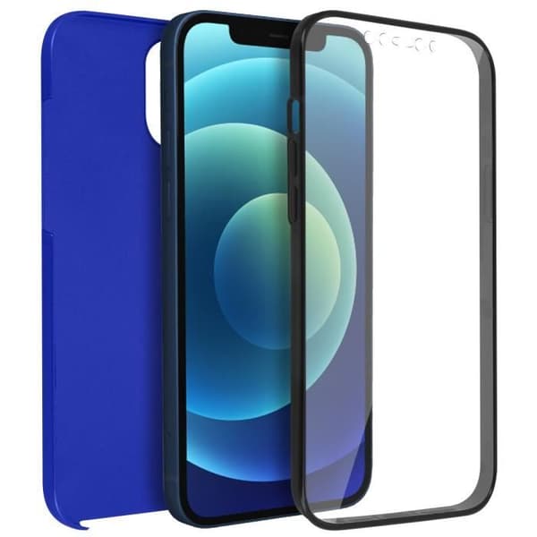 Coque - Apple - iPhone 12 / 12 Pro - Hård Bakre Skydd - Mjuk Framsidan - Blå