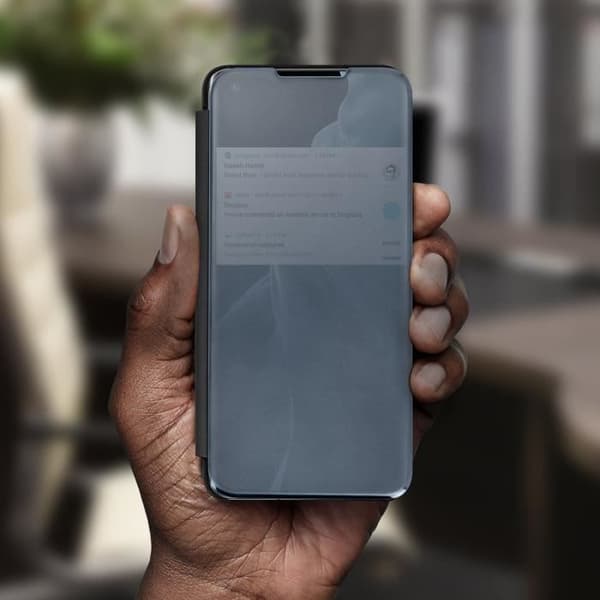 Hölster - Xiaomi - Mi 11 5G - Genomskinlig flap - Spegeldesign - Svart videostöd