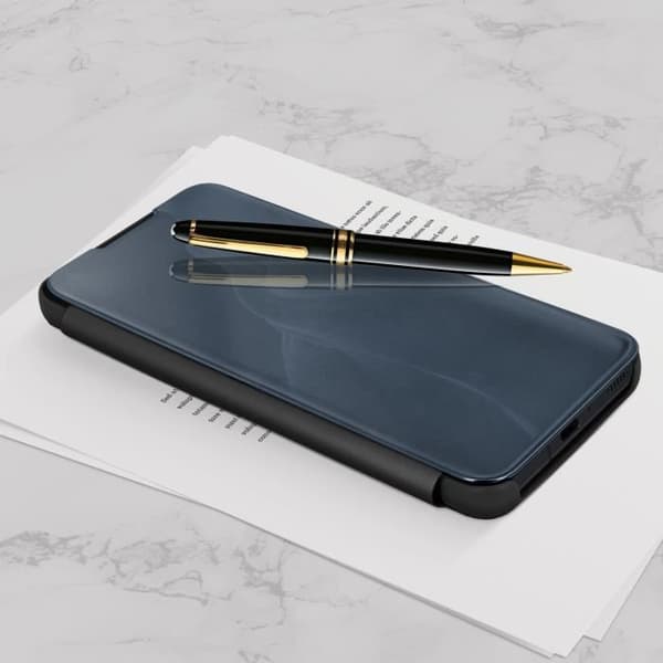 Hölster - Xiaomi - Mi 11 5G - Genomskinlig flap - Spegeldesign - Svart videostöd
