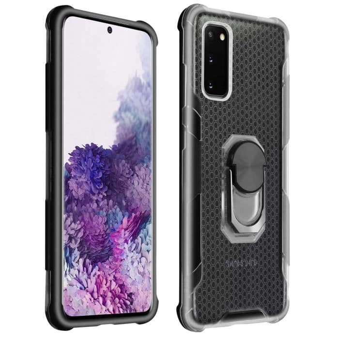 Samsung Galaxy S20 Hybrid Fodral Contour Bumper Avtagbar ring Svart Svart