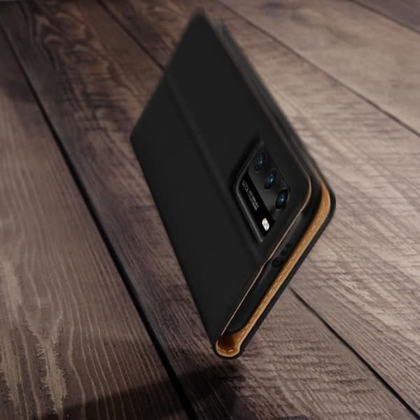 Etui - AVIZAR - Huawei P40 - Äkta Läder - Videostöd - Inbyggd kortficka