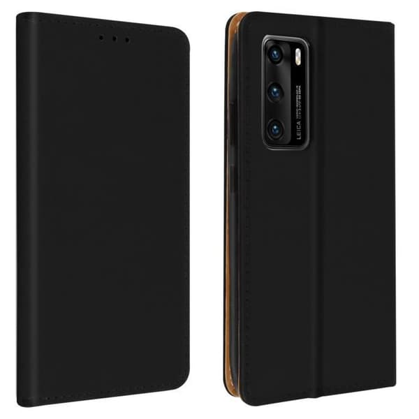 Etui - AVIZAR - Huawei P40 - Äkta Läder - Videostöd - Inbyggd kortficka