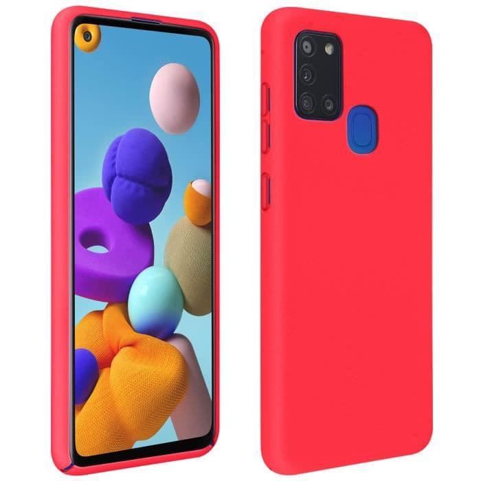 Samsung Galaxy A21s halvstyvt silikonfodral Soft Touch Finish Fuschia Pink