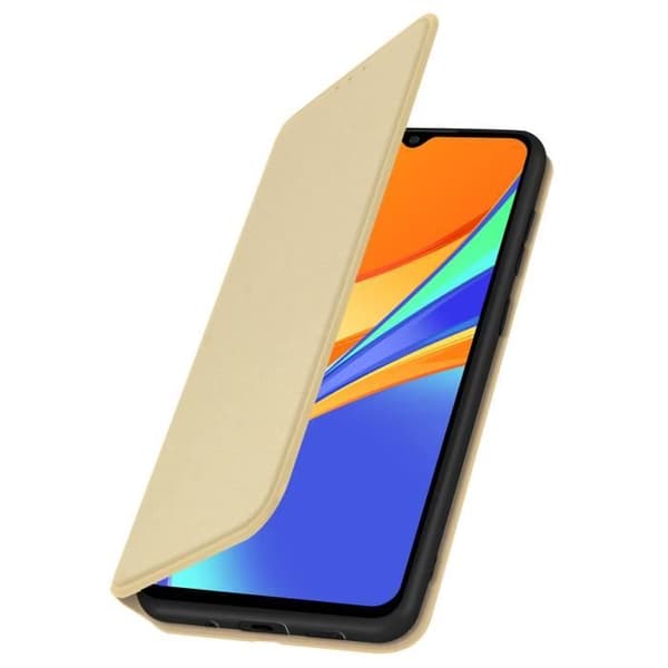 Hus - AVIZAR - Xiaomi Redmi 9C - Ekologisk läder - Stöd funktion - Guldgul