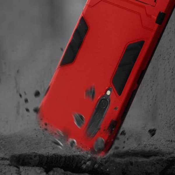 Fodral - AVIZAR - Xiaomi Mi 9 Lite - Stötsäkert skydd - Videostöd - Röd