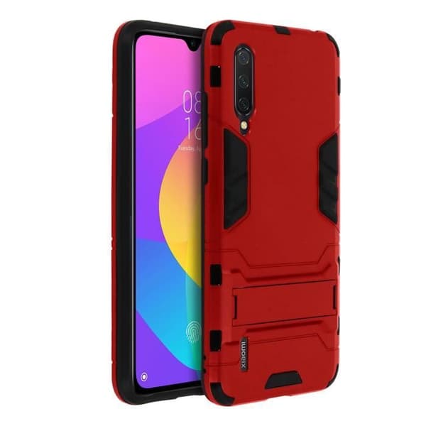 Fodral - AVIZAR - Xiaomi Mi 9 Lite - Stötsäkert skydd - Videostöd - Röd