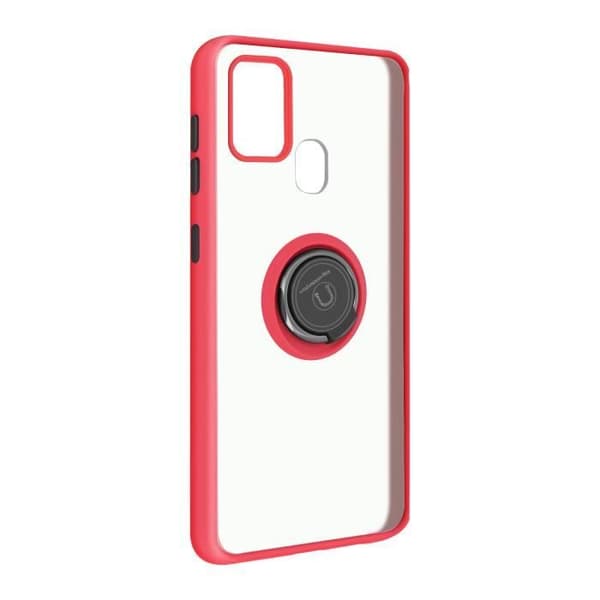 Coque - Samsung - Galaxy A21s - Bi-material - Metallring - Videostöd Röda