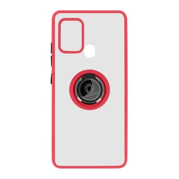 Coque - Samsung - Galaxy A21s - Bi-material - Metallring - Videostöd Röda