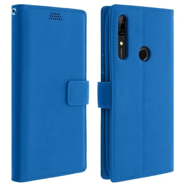 Housse - AVIZAR - Huawei P Smart Z - Ekologiskt läder - Videostöd - Kortfack blå