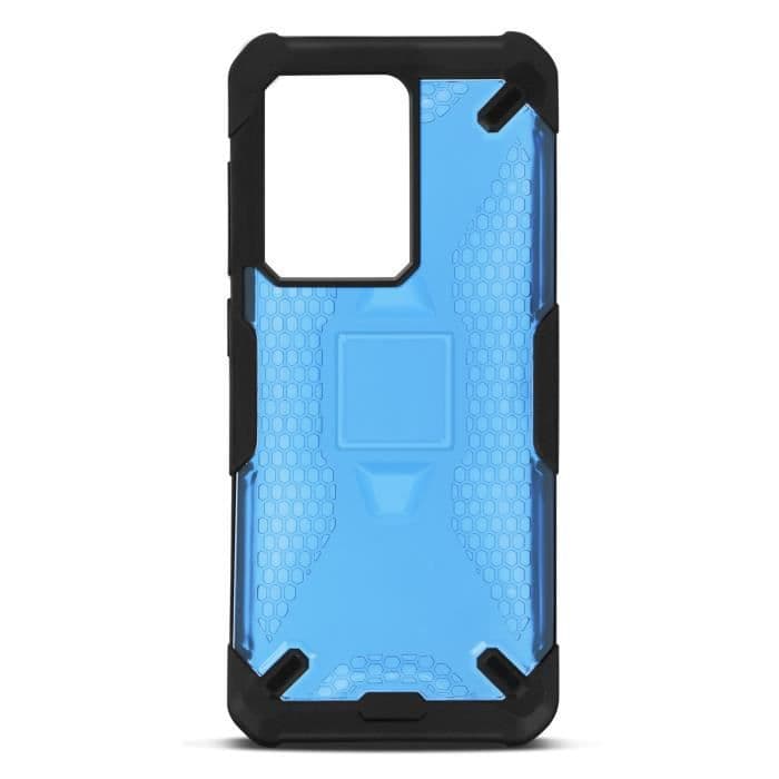 Samsung S20 Ultra Shockproof Mjuk Förstärkt Honeycomb Fodral Svart Genomskinlig Blå
