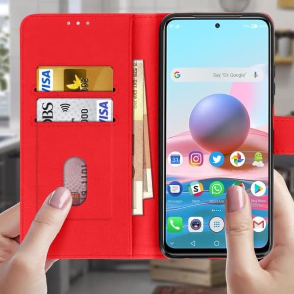 Fodral - Xiaomi - Redmi Note 10 Pro - Mjuk - Magnetisk - Röd
