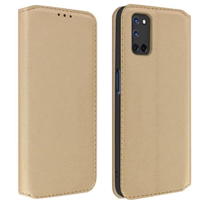 Cover Oppo A72 / A52 Flip Card Holder Funktion Smal och elegant stöd Gult guld