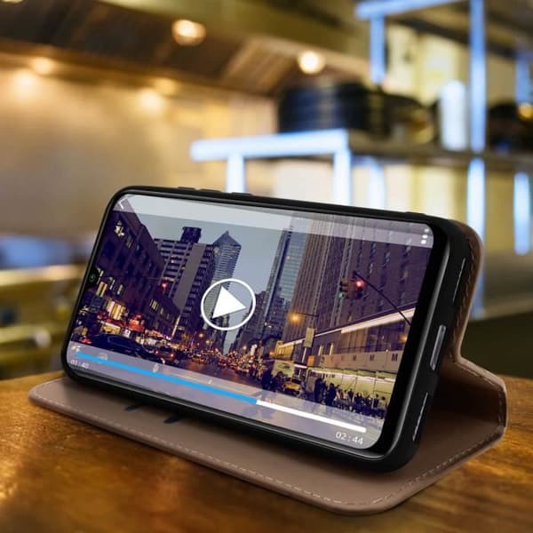 Skal - AVIZAR - Xiaomi Mi A3 - Ekologiskt läder - Stativfunktion - Magnetisk flik