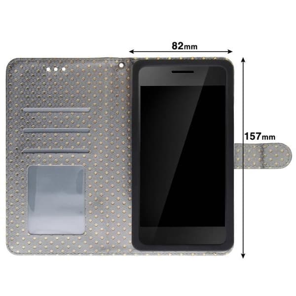 Universellt Smartphone-fodral - AVIZAR - Silver - Ekologiskt läder - Mjuk skal - Inbyggd spegel