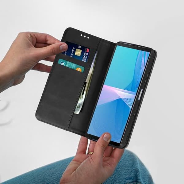 Plånboksfodral - Sony - Xperia 10 III - Ekoskinn - Videostativ - Magnetstängning