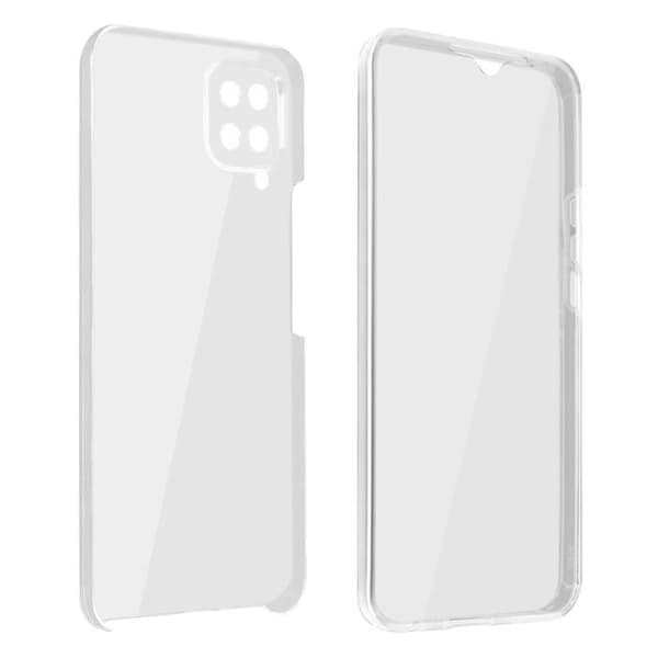 Coque - AVIZAR - Samsung Galaxy A12 - Hård Baksidan Skydd - Mjuk Framsidan - Transparent