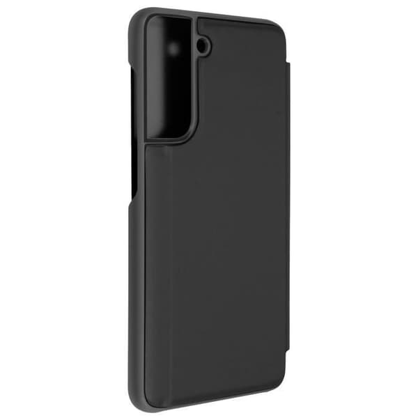 Hölster - AVIZAR - Samsung Galaxy S21 FE - Transparent lock med spegeleffekt - Stödfunktion - Svart
