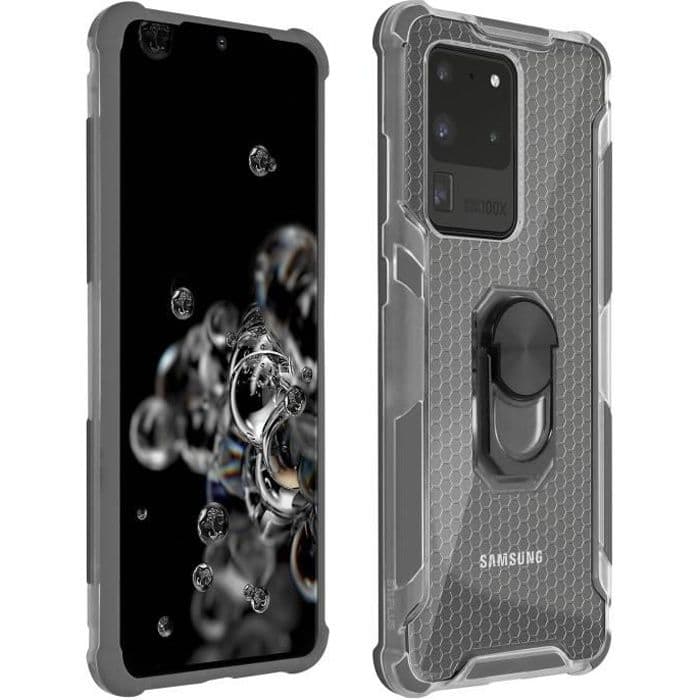 Samsung Galaxy S20 Ultra Hybrid Contour Bumper Avtagbar ring mörkgrå