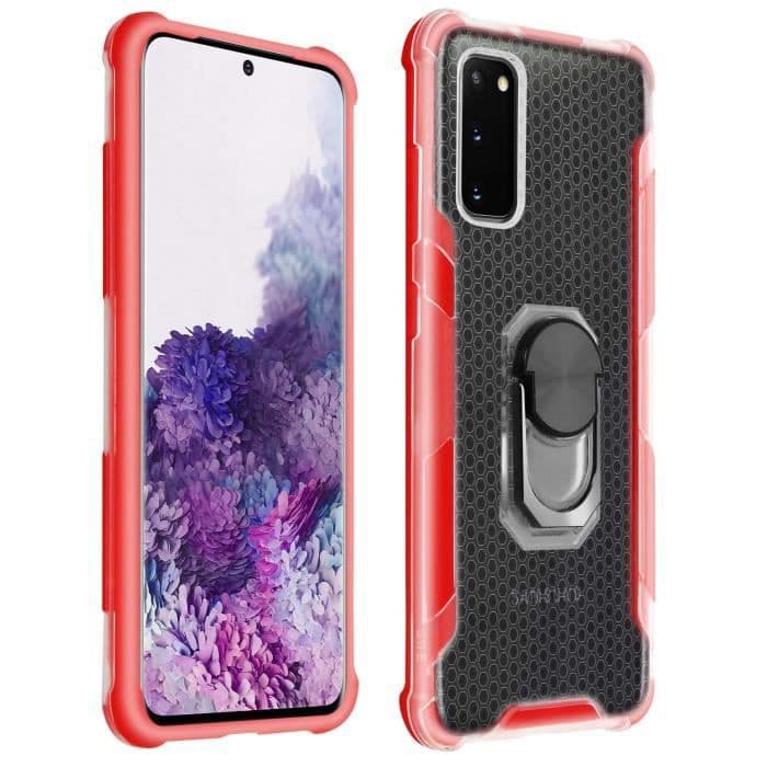 Samsung Galaxy S20 Hybrid Fodral Contour Bumper Avtagbar Röd Ring Röd