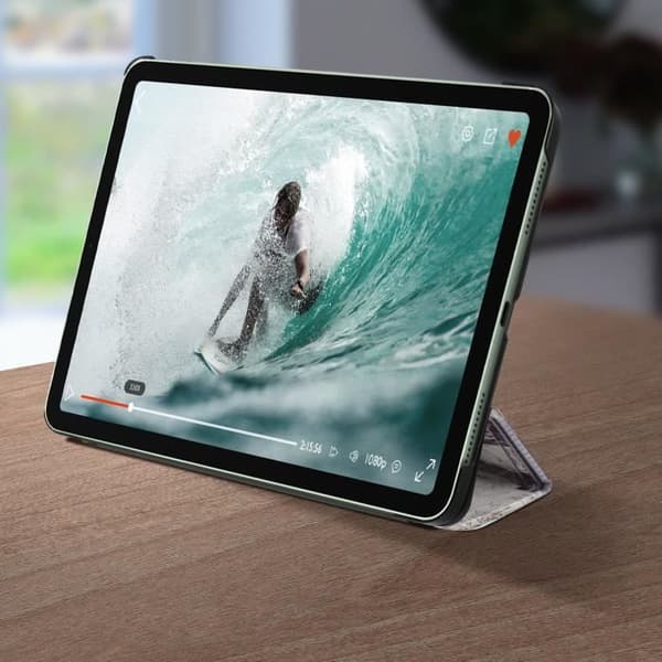 iPad Air 2020 Fodral - AVIZAR - Eiffeltornmönster - Ekologiskt mjukt läder - Videostöd - Tangentbordsstöd