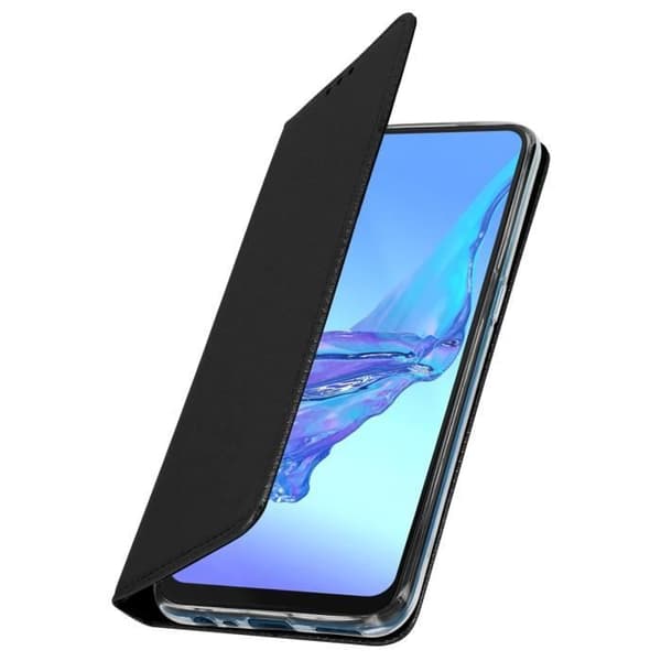 Étui - AVIZAR - Oppo A53 / A53s - Ekologiskt läder Svart - Foliofodral - Stödfunktion