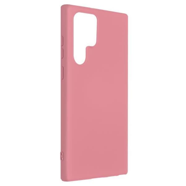Skyddsfodral AVIZAR för Samsung Galaxy S22 Ultra - Halvstyv silikon - Soft-touch finish Rosa