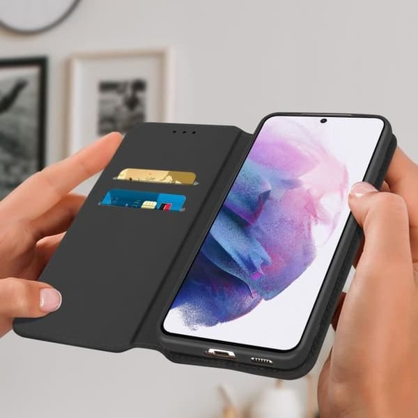 Hus - Samsung - Galaxy S21 Plus - Folio-fodral - Ekologiskt läder - Svart