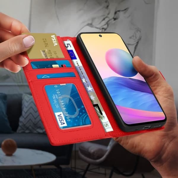 Fodral - Xiaomi - Redmi Note 10 5G - Poco M3 Pro - Röd - Flexibel - Magnetisk