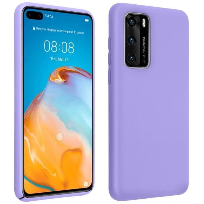 Huawei P40 Halvstyvt silikonfodral Soft Touch Finish Lila