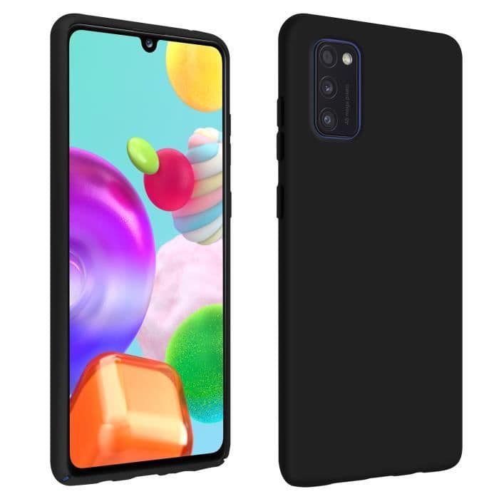 Samsung Galaxy A41 Halvstyvt silikonfodral Soft Touch Finish Svart