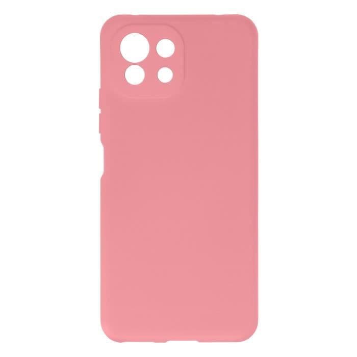 Xiaomi Mi 11 Lite halvstyvt silikonfodral Soft Touch Fin finish Blek rosa rosa