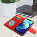 Miniatyrbild 3 av 4: iPhone 12 Mini-fodral - AVIZAR - Röd Folio Plånboksfodral - Ekologiskt läder - Stödfunktion - Mjuk skal
