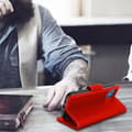 Miniatyrbild 4 av 4: iPhone 12 Mini-fodral - AVIZAR - Röd Folio Plånboksfodral - Ekologiskt läder - Stödfunktion - Mjuk skal