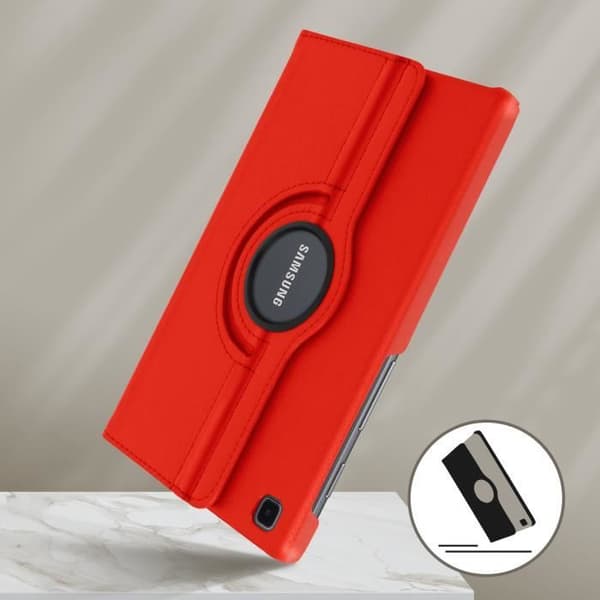 Surfplatta - AVIZAR - Samsung Tab A7 Lite - 360° roterbar - Röd - Fullständigt skydd