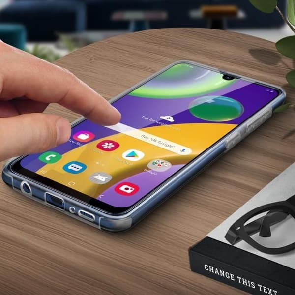 Galaxy M31 / M21 / M30s Fodral Ryggskydd Hårt Fram Mjuk Transparent Vit