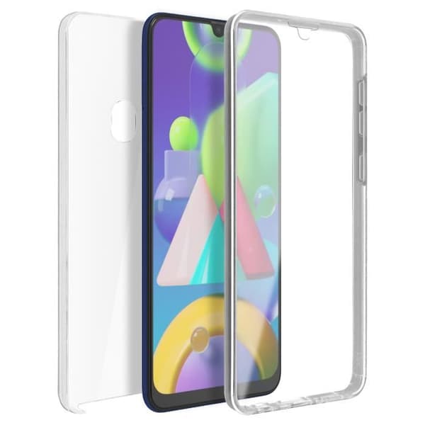 Galaxy M31 / M21 / M30s Fodral Ryggskydd Hårt Fram Mjuk Transparent Vit