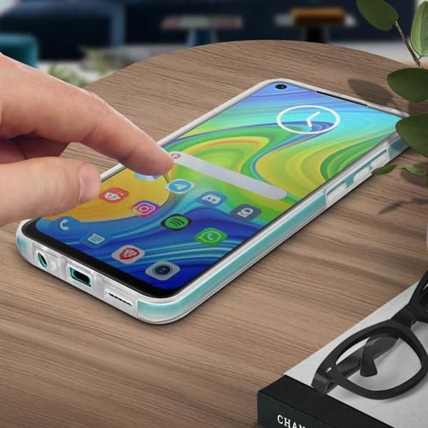 Skyddsfodral - Xiaomi - Redmi Note 9 - Hårt bak - Mjuk front - Vit