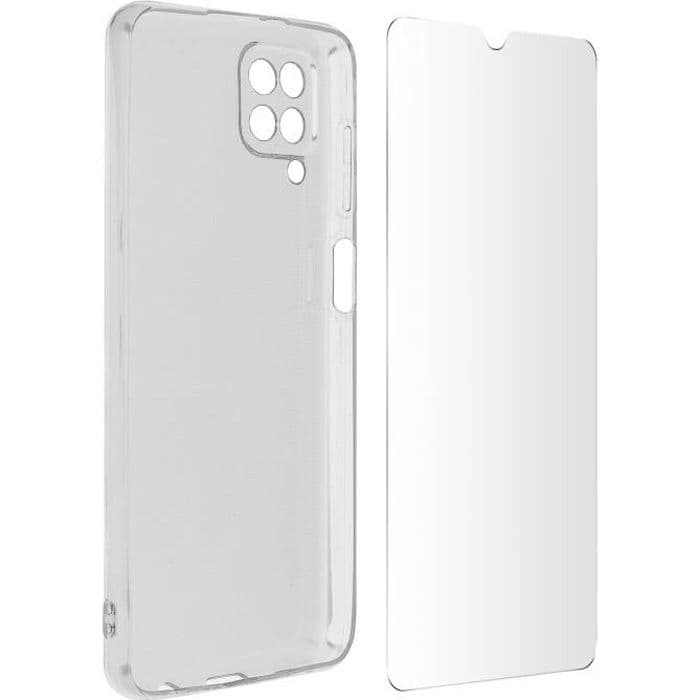 Samsung Galaxy A12 Fodral Mjuk film härdat glas 9H Transparent