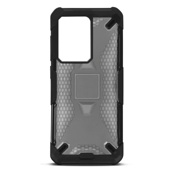 Samsung S20 Ultra Shockproof Flexibel Förstärkt Honeycomb Fodral Translucent Svart