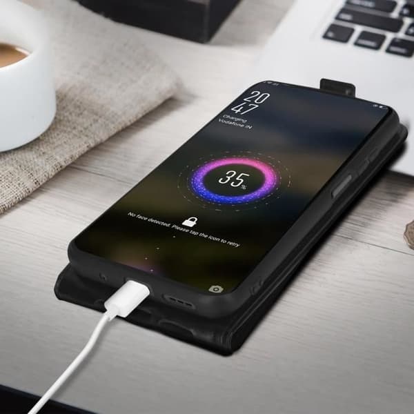 Etui - AVIZAR - Xiaomi Redmi 10 - Ekologiskt läder svart - Vertikal flip-skal - Inbyggd kortficka