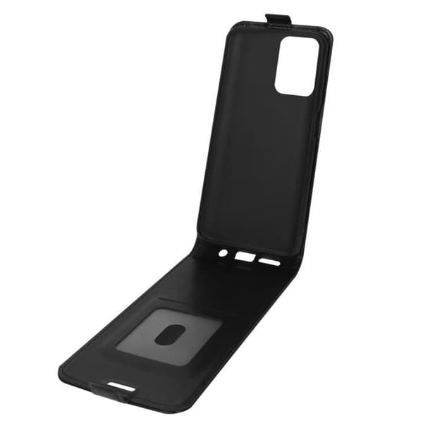Etui - AVIZAR - Xiaomi Redmi 10 - Ekologiskt läder svart - Vertikal flip-skal - Inbyggd kortficka