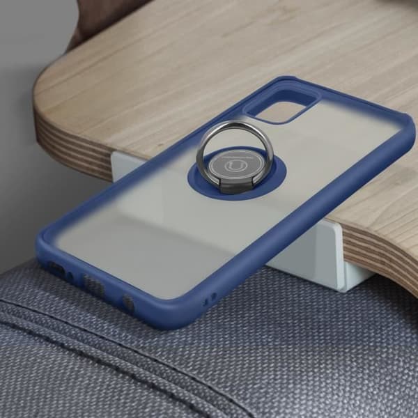 Coque - Samsung - Galaxy A51 - Bi-material - Metallring - Videostöd