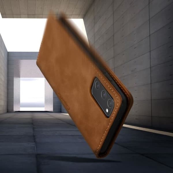 Fodral till Samsung Galaxy S20 FE Folio Vintage plånbok och videoställ Camel